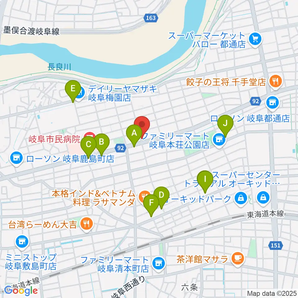 M's MUSIC SCHOOL & LIVEHALL周辺のカフェ一覧地図