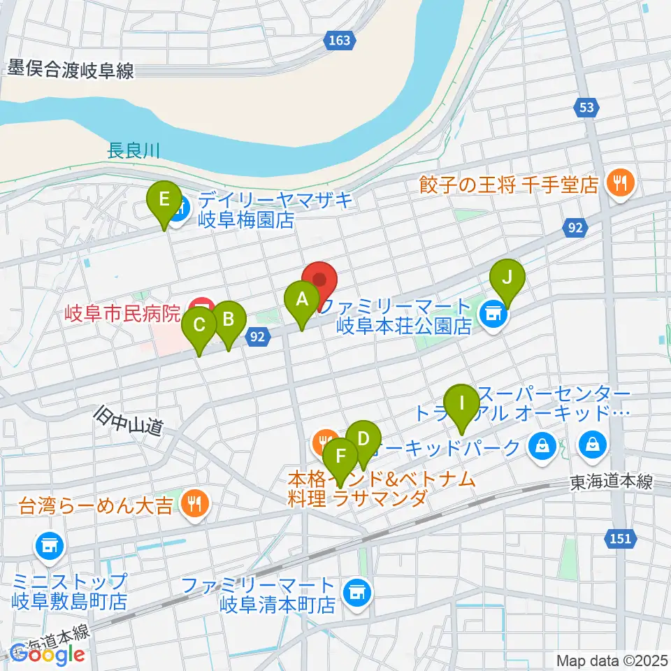 M's MUSIC SCHOOL & LIVEHALL周辺のカフェ一覧地図