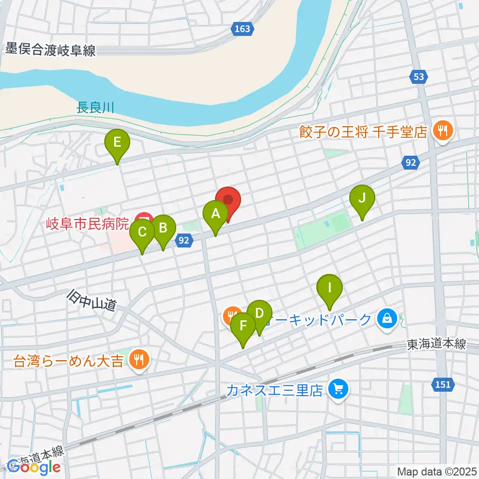 M's MUSIC SCHOOL & LIVEHALL周辺のカフェ一覧地図