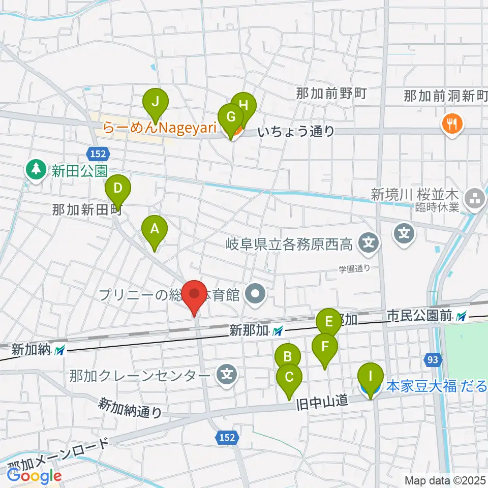 シャルテ音楽教室周辺のカフェ一覧地図