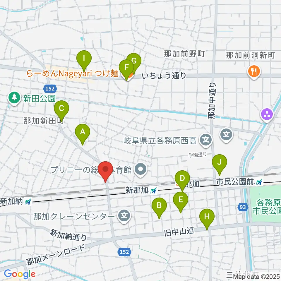 シャルテ音楽教室周辺のカフェ一覧地図