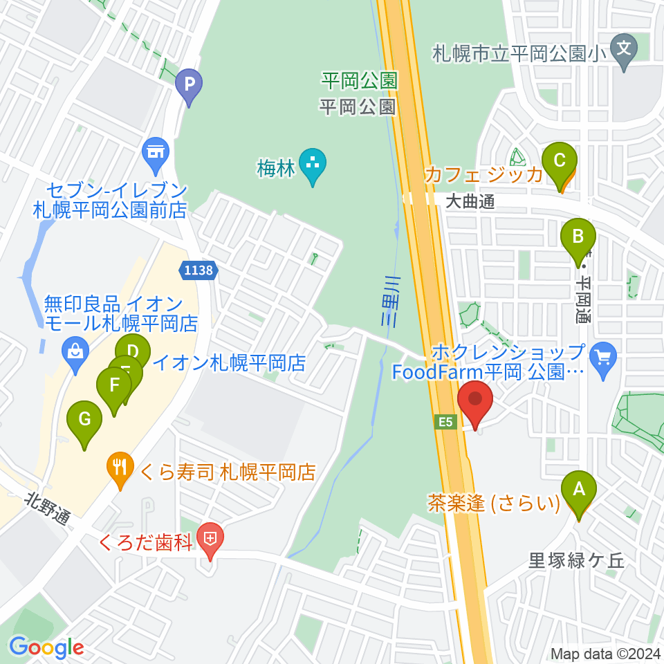 札幌ステュームスタジオ周辺のカフェ一覧地図