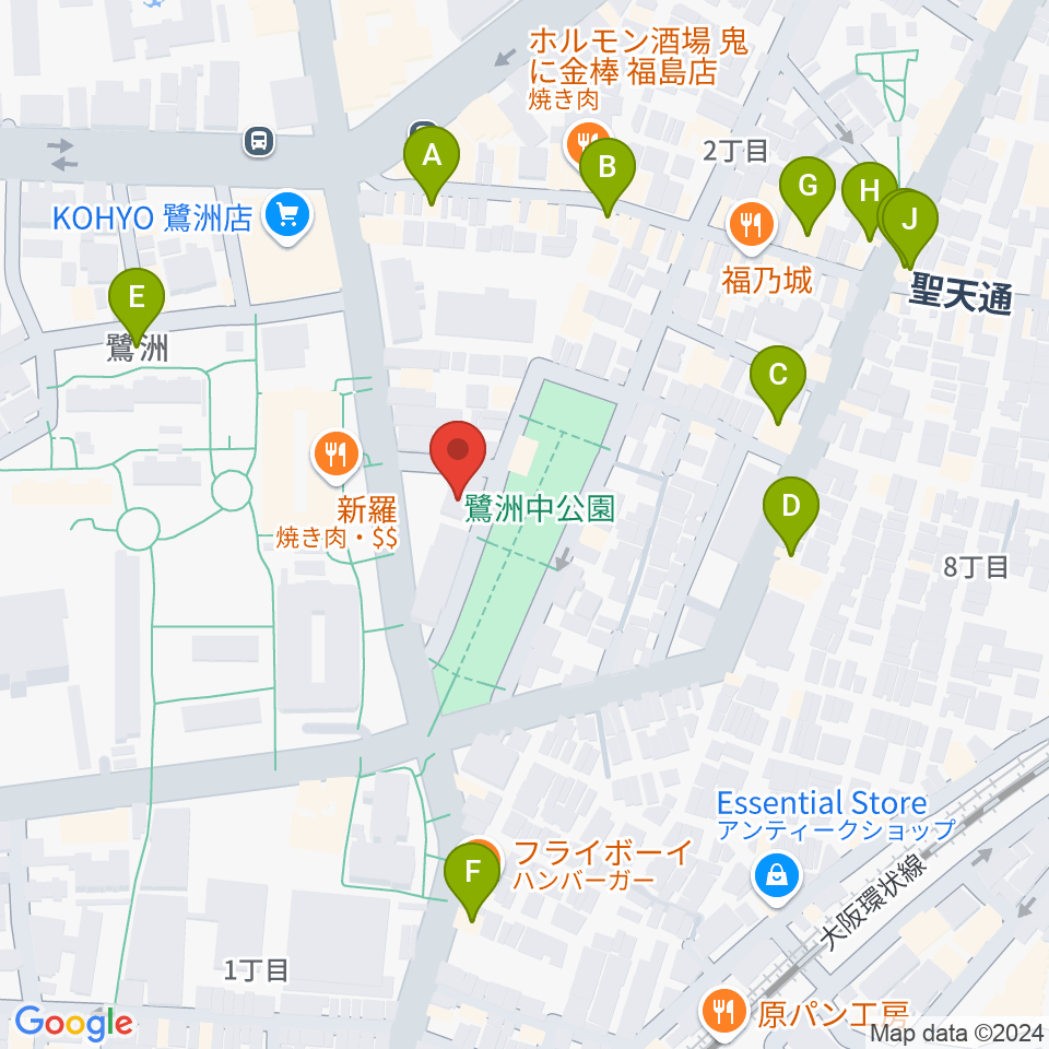 まこと音楽教室周辺のカフェ一覧地図