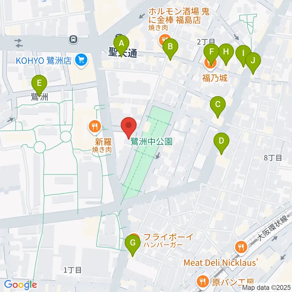 まこと音楽教室周辺のカフェ一覧地図