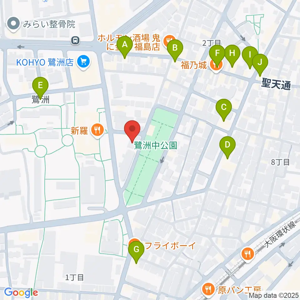 まこと音楽教室周辺のカフェ一覧地図