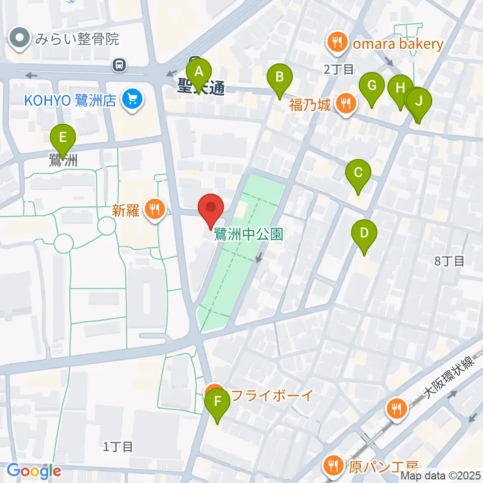 まこと音楽教室周辺のカフェ一覧地図