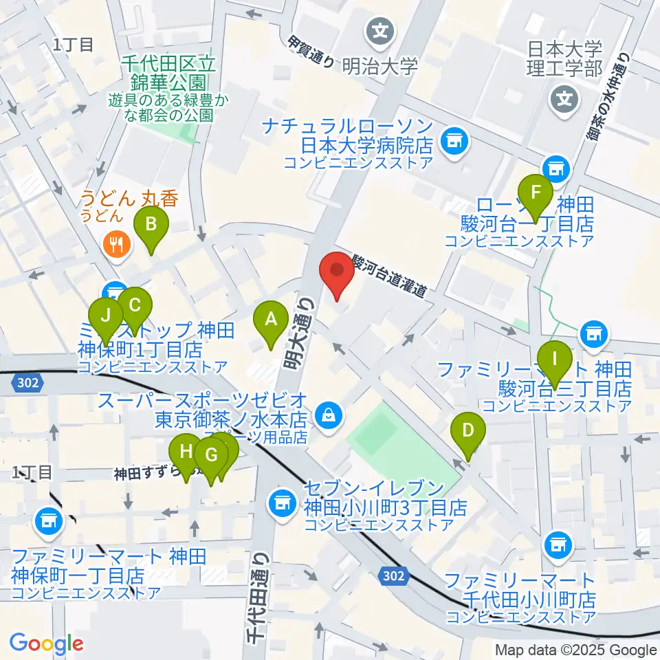 クロサワ楽器ドクターサウンド周辺のカフェ一覧地図