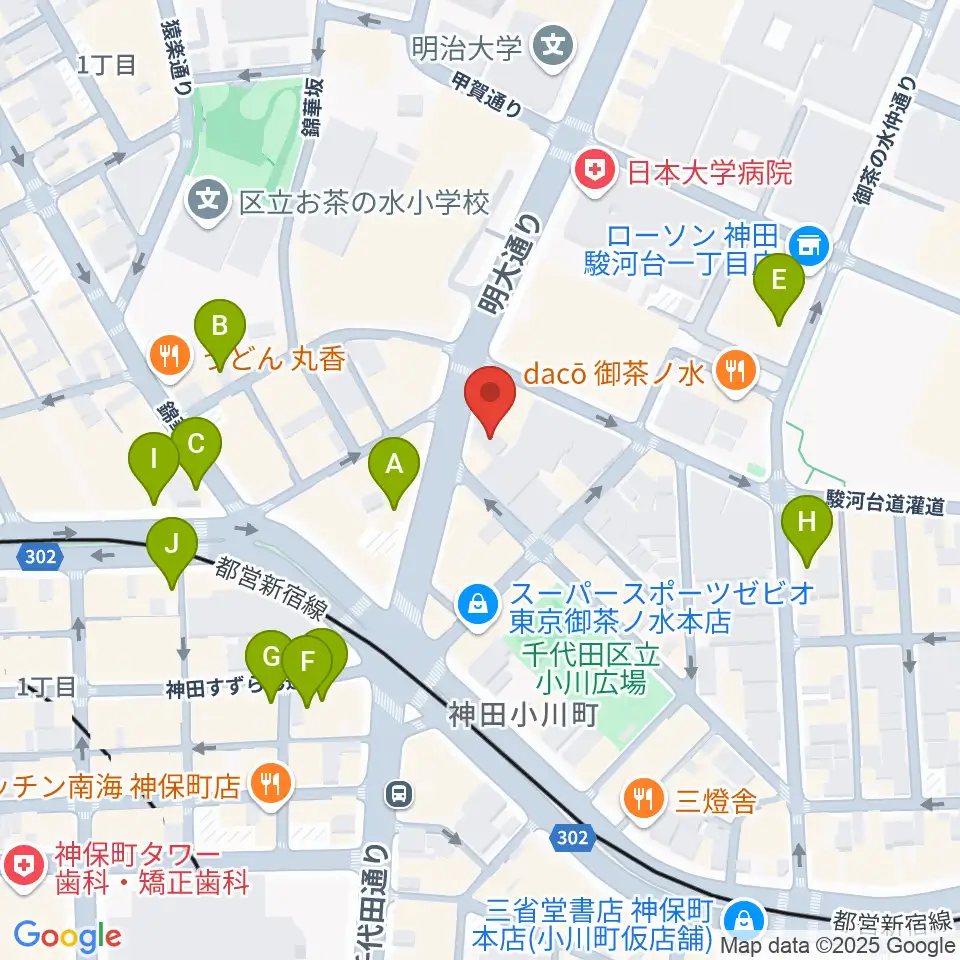 クロサワ楽器ドクターサウンド周辺のカフェ一覧地図