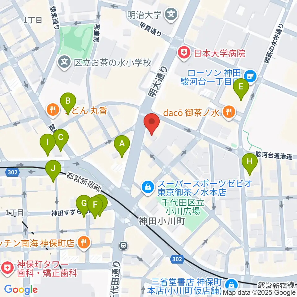 クロサワ楽器ドクターサウンド周辺のカフェ一覧地図