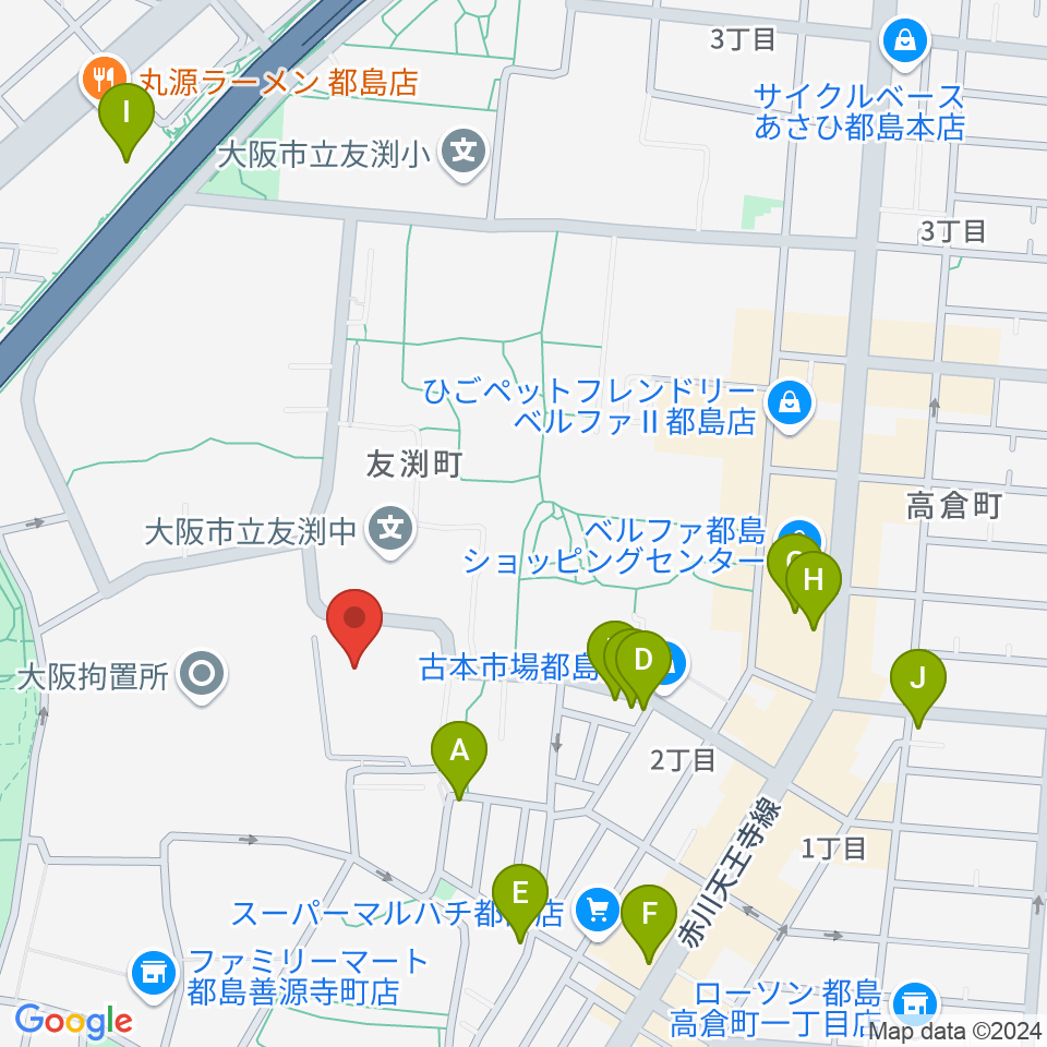 森音楽教室 都島教室周辺のカフェ一覧地図