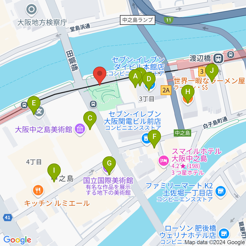 ソウルバードミュージックスクール大阪本校周辺のカフェ一覧地図