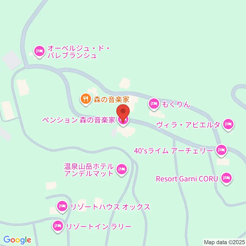 ペンション森の音楽家周辺のカフェ一覧地図