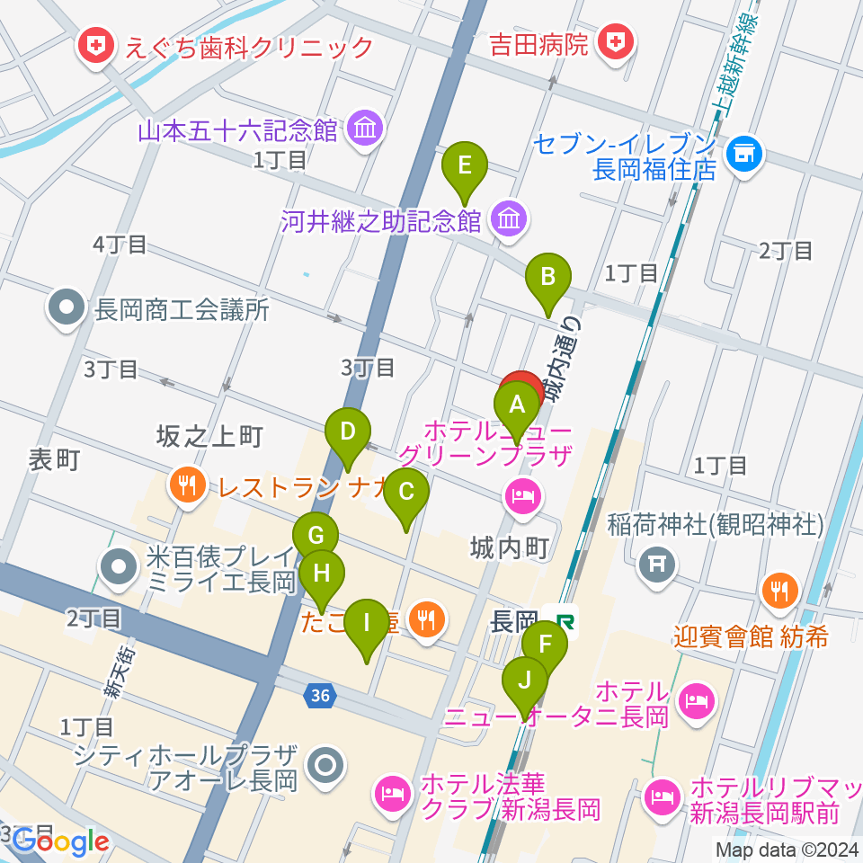 あぽろん長岡店周辺のカフェ一覧地図