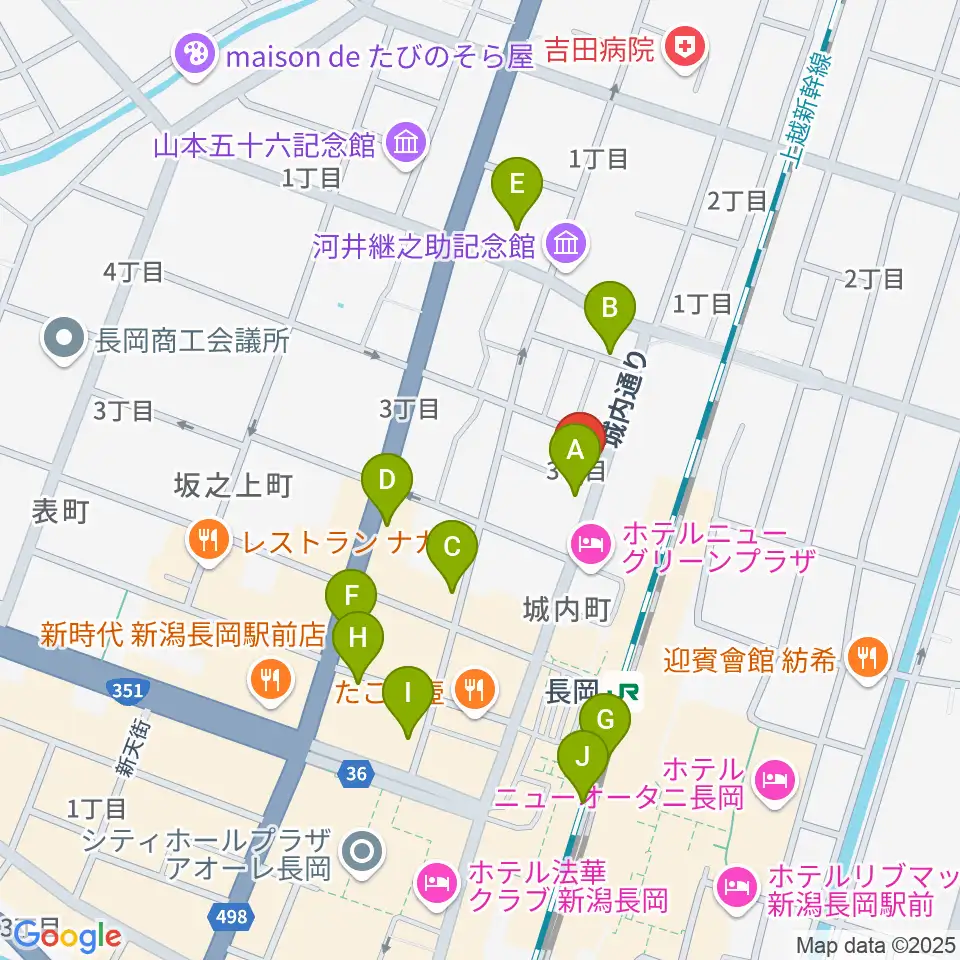 あぽろん長岡店周辺のカフェ一覧地図