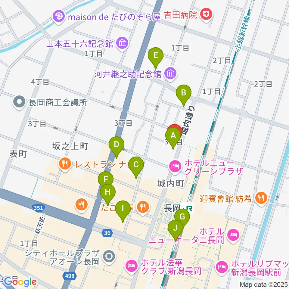 あぽろん長岡店周辺のカフェ一覧地図