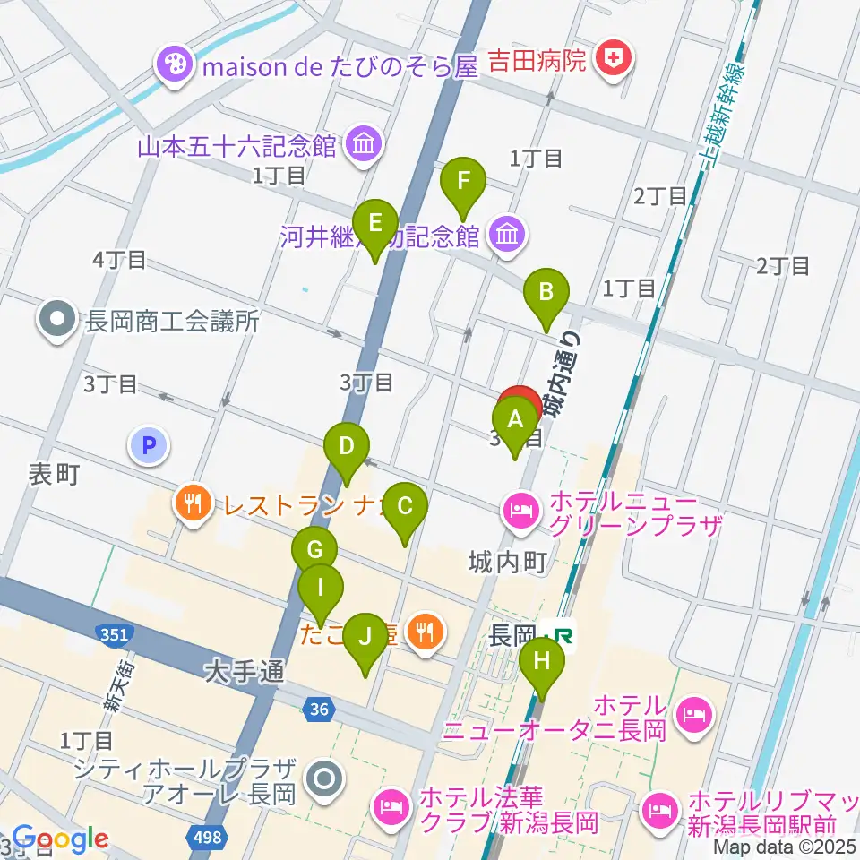 あぽろん長岡店周辺のカフェ一覧地図