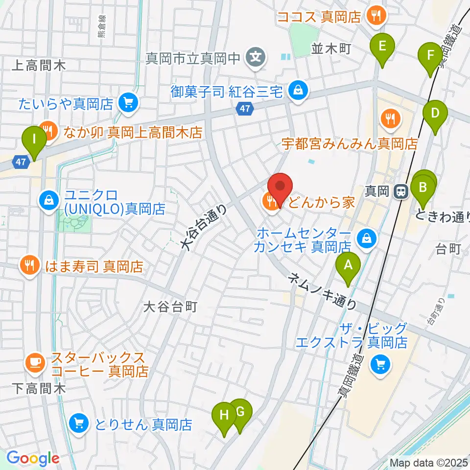 シノザキ総合音楽学院周辺のカフェ一覧地図