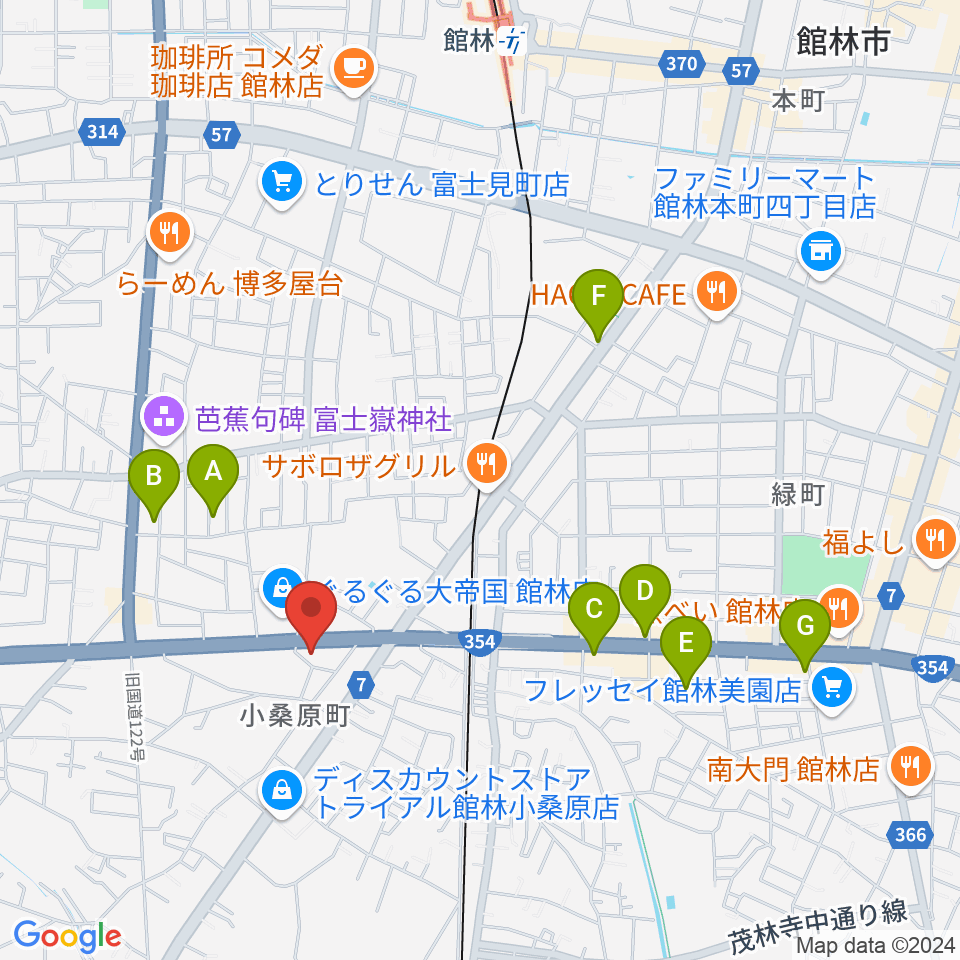 響き音楽院（響きホール）周辺のカフェ一覧地図