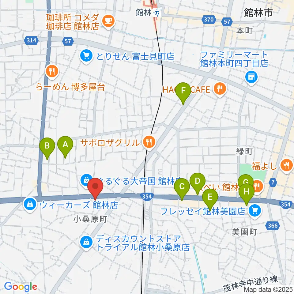 響き音楽院(響きホール)周辺のカフェ一覧地図