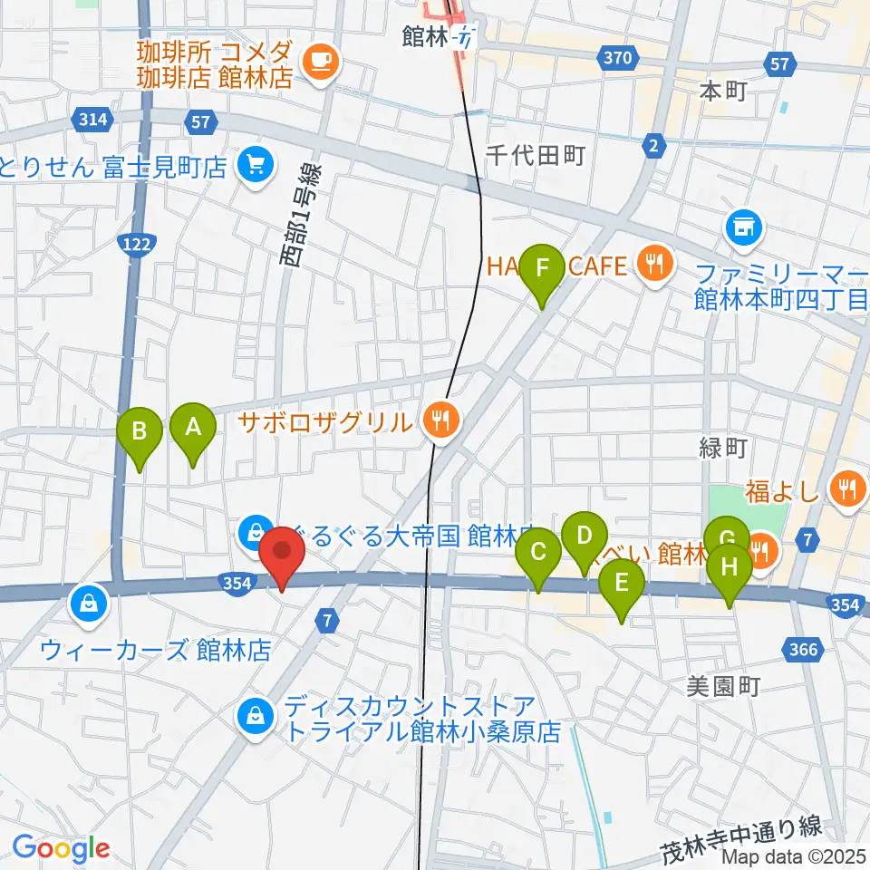 響き音楽院(響きホール)周辺のカフェ一覧地図