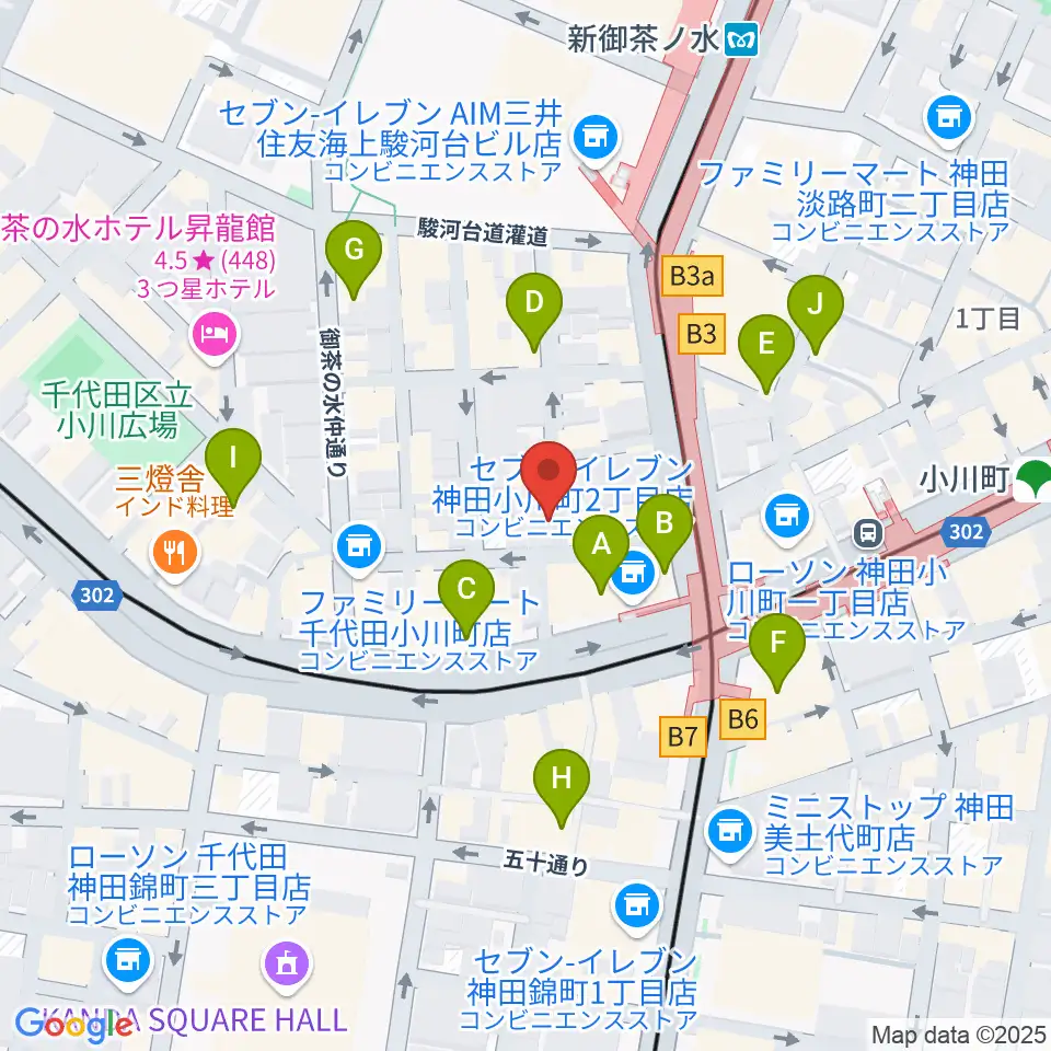 ウッドマンお茶の水店周辺のカフェ一覧地図