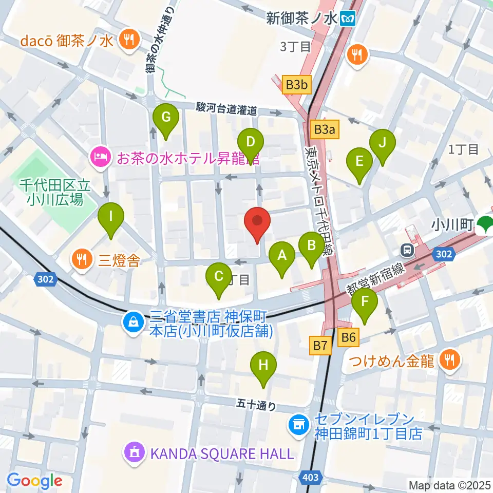 ウッドマンお茶の水店周辺のカフェ一覧地図