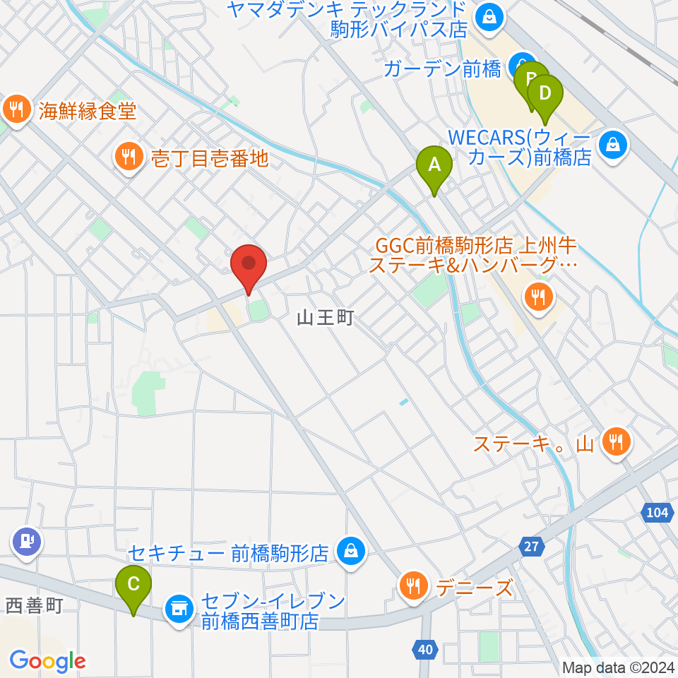 ヴィエナピアノ教室・フルート教室周辺のカフェ一覧地図