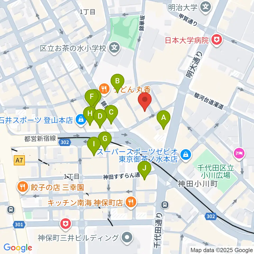 ナチュラルハイテックレコーズ周辺のカフェ一覧地図