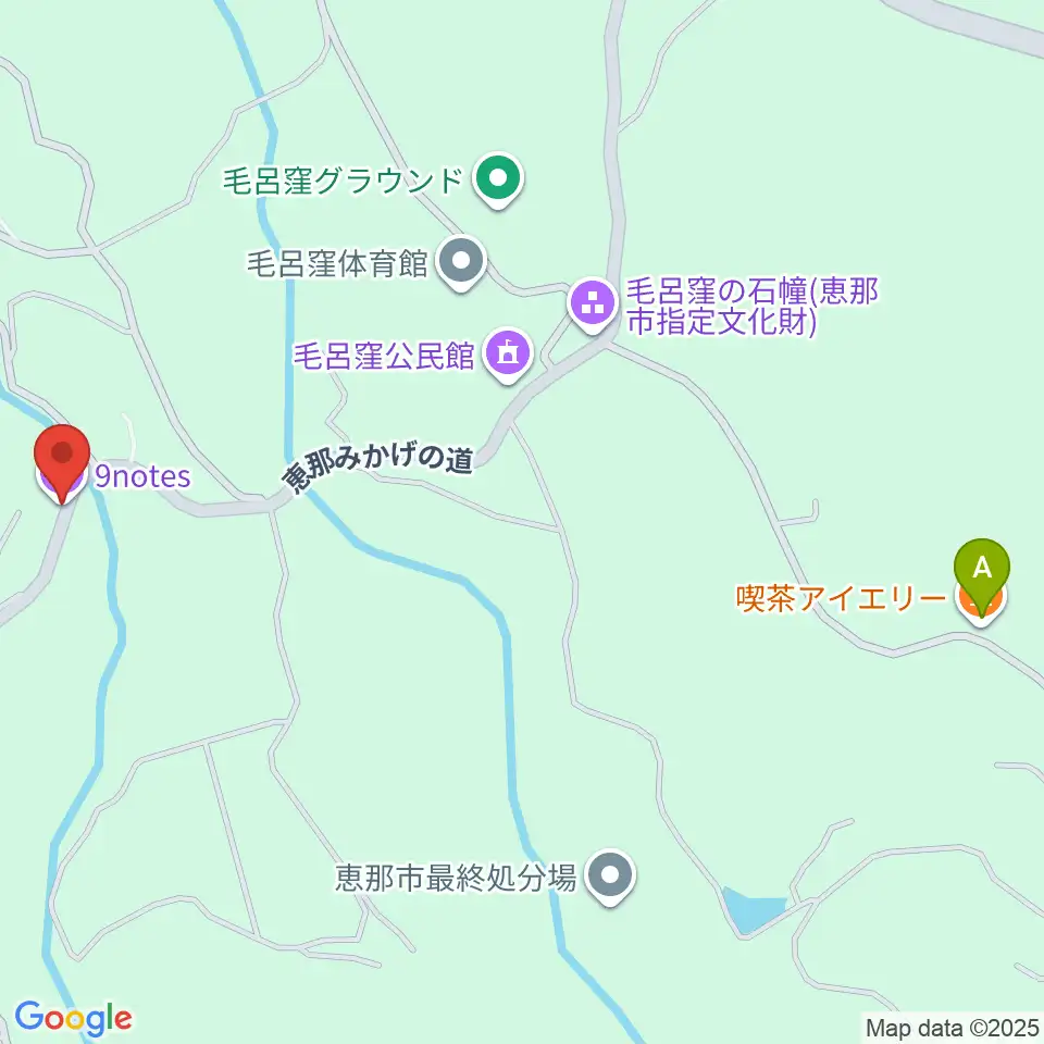 9notes ギター工房周辺のカフェ一覧地図