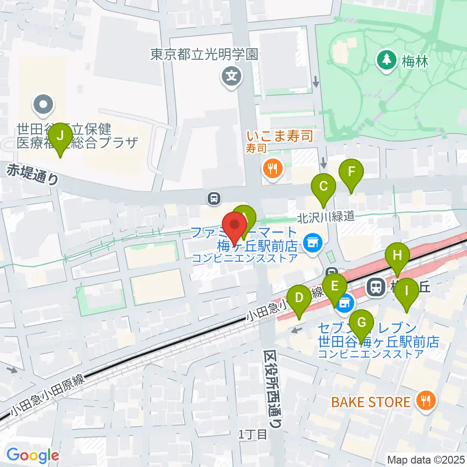 弦遊亭周辺のカフェ一覧地図