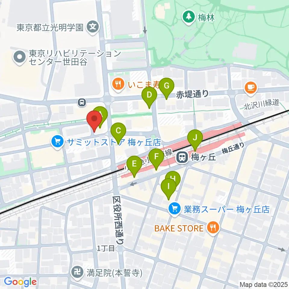 弦遊亭周辺のカフェ一覧地図