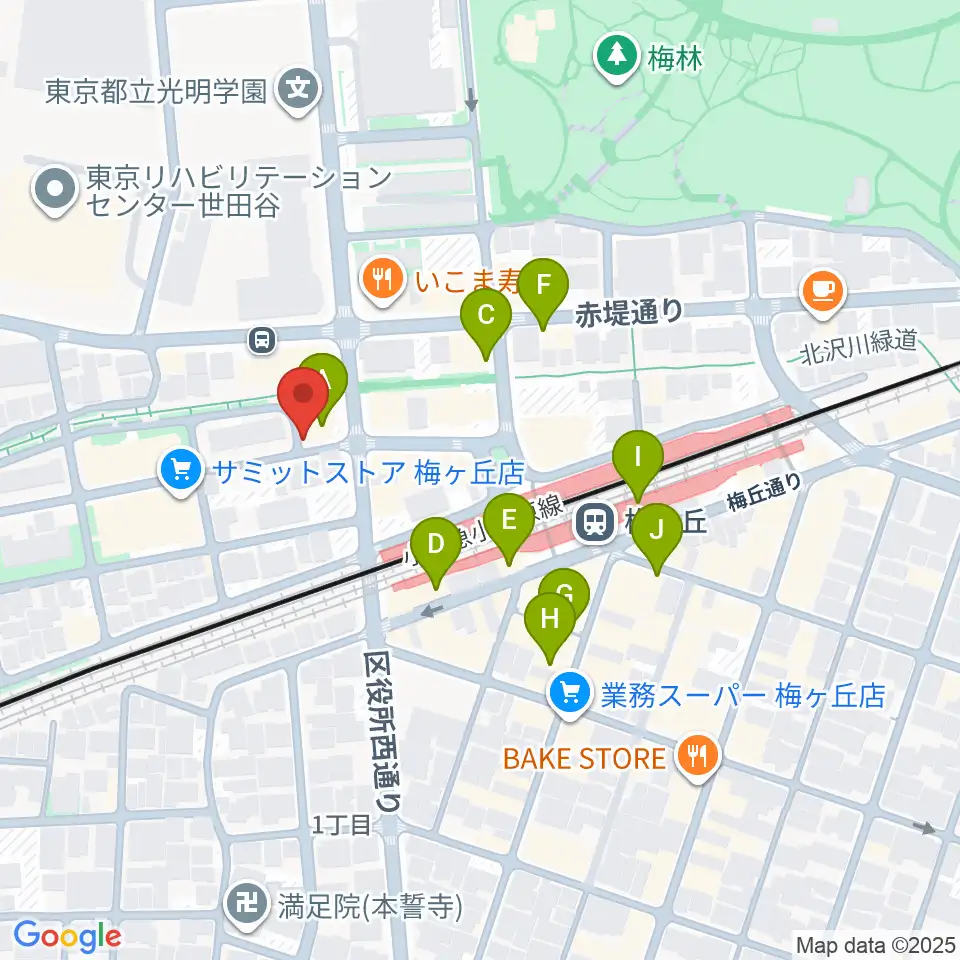 弦遊亭周辺のカフェ一覧地図