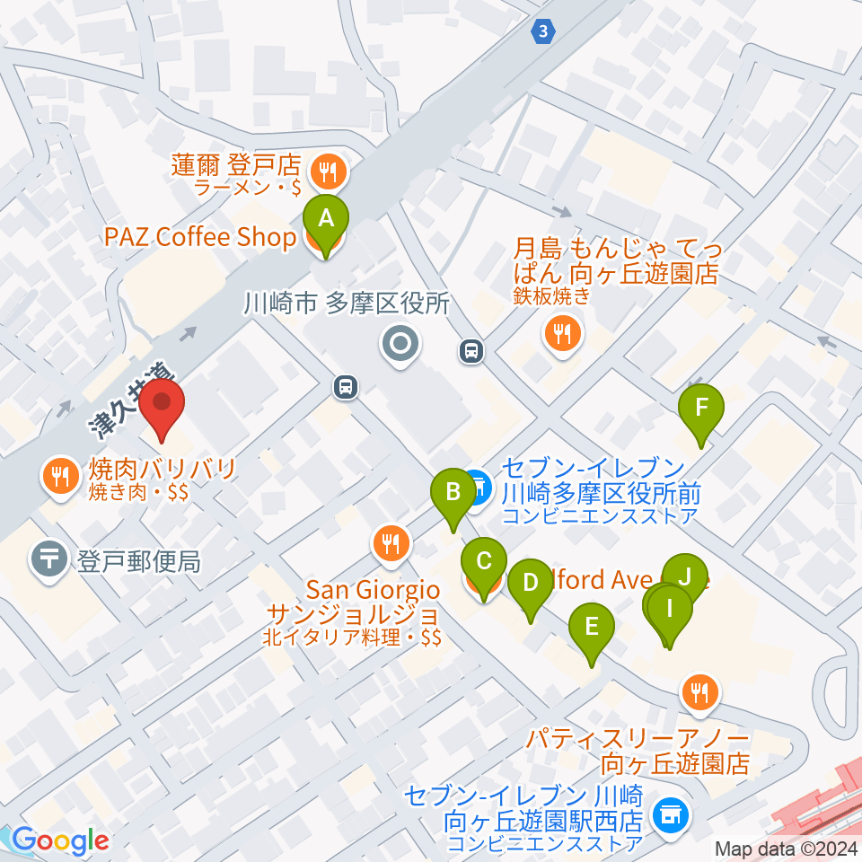 SOUND STUDIO OTA周辺のカフェ一覧地図