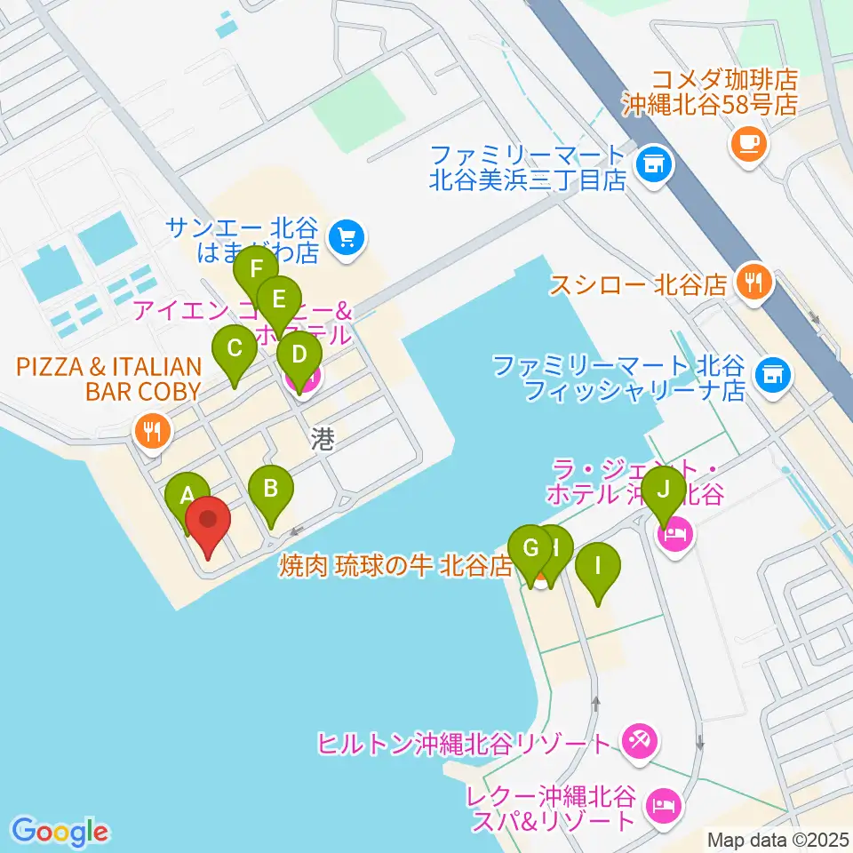 サンセットミュージックスクール周辺のカフェ一覧地図
