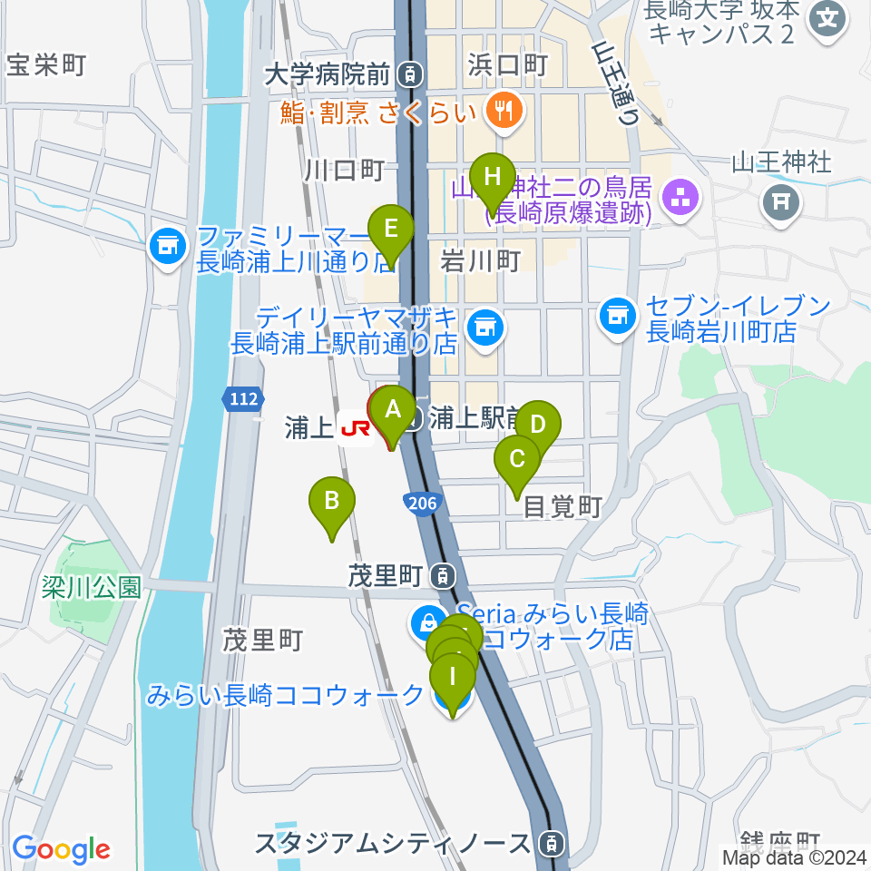 アノミュージックハウス周辺のカフェ一覧地図