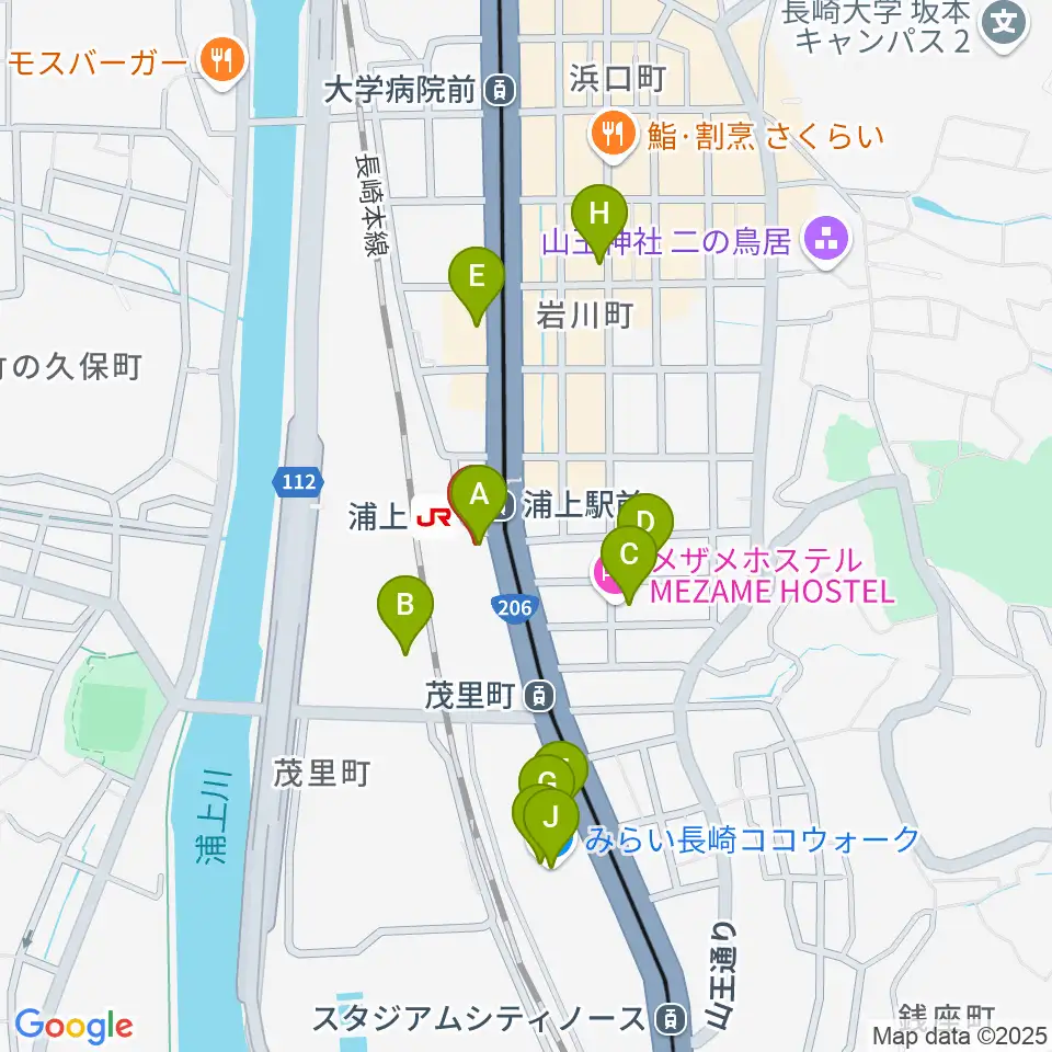 アノミュージックハウス周辺のカフェ一覧地図