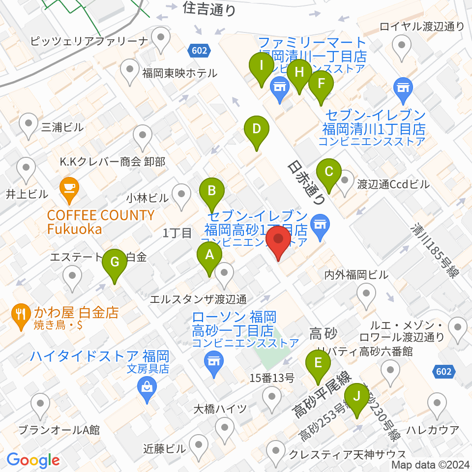 ワンナイン・サウンドプロデュース周辺のカフェ一覧地図