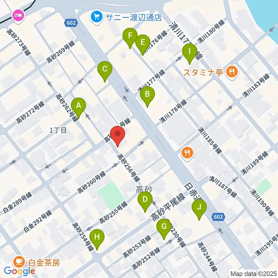 ワンナイン・サウンドプロデュース周辺のカフェ一覧地図