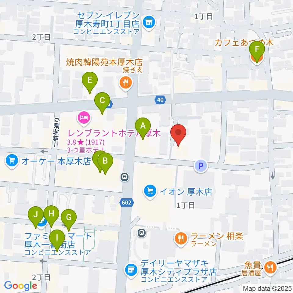 SEAL MUSIC SCHOOL周辺のカフェ一覧地図