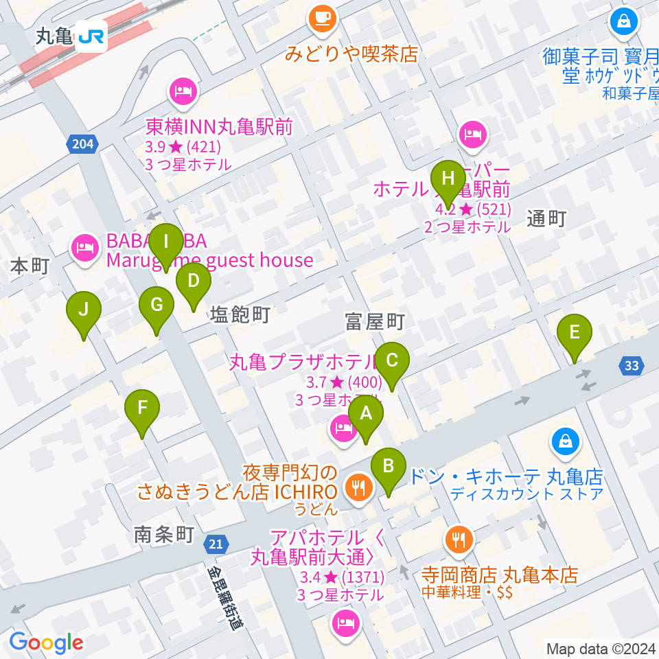 musiCafeマイゴ周辺のカフェ一覧地図