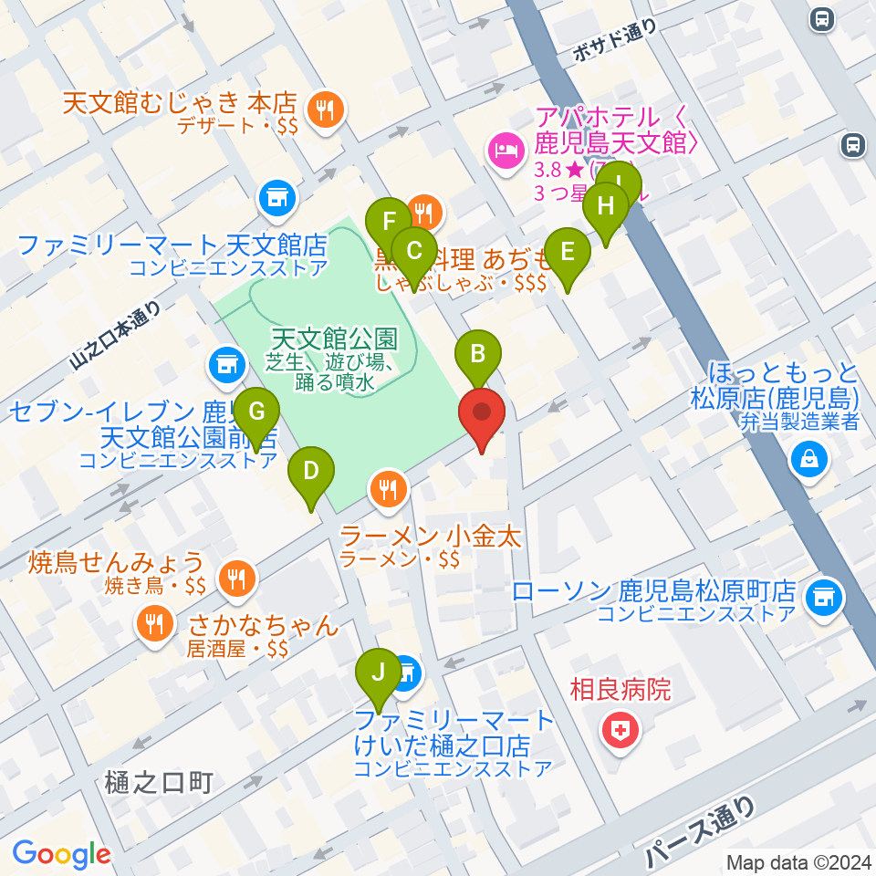 鹿児島スピードキング周辺のカフェ一覧地図