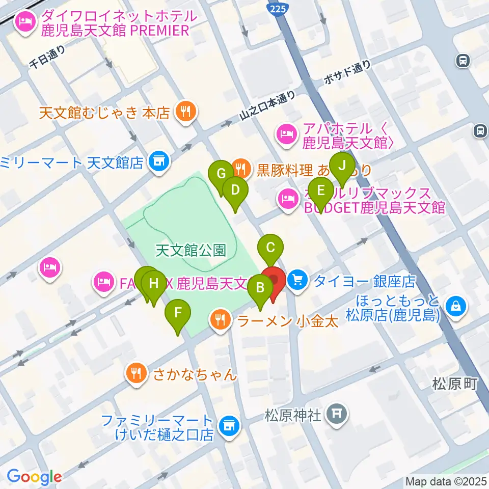 鹿児島スピードキング周辺のカフェ一覧地図