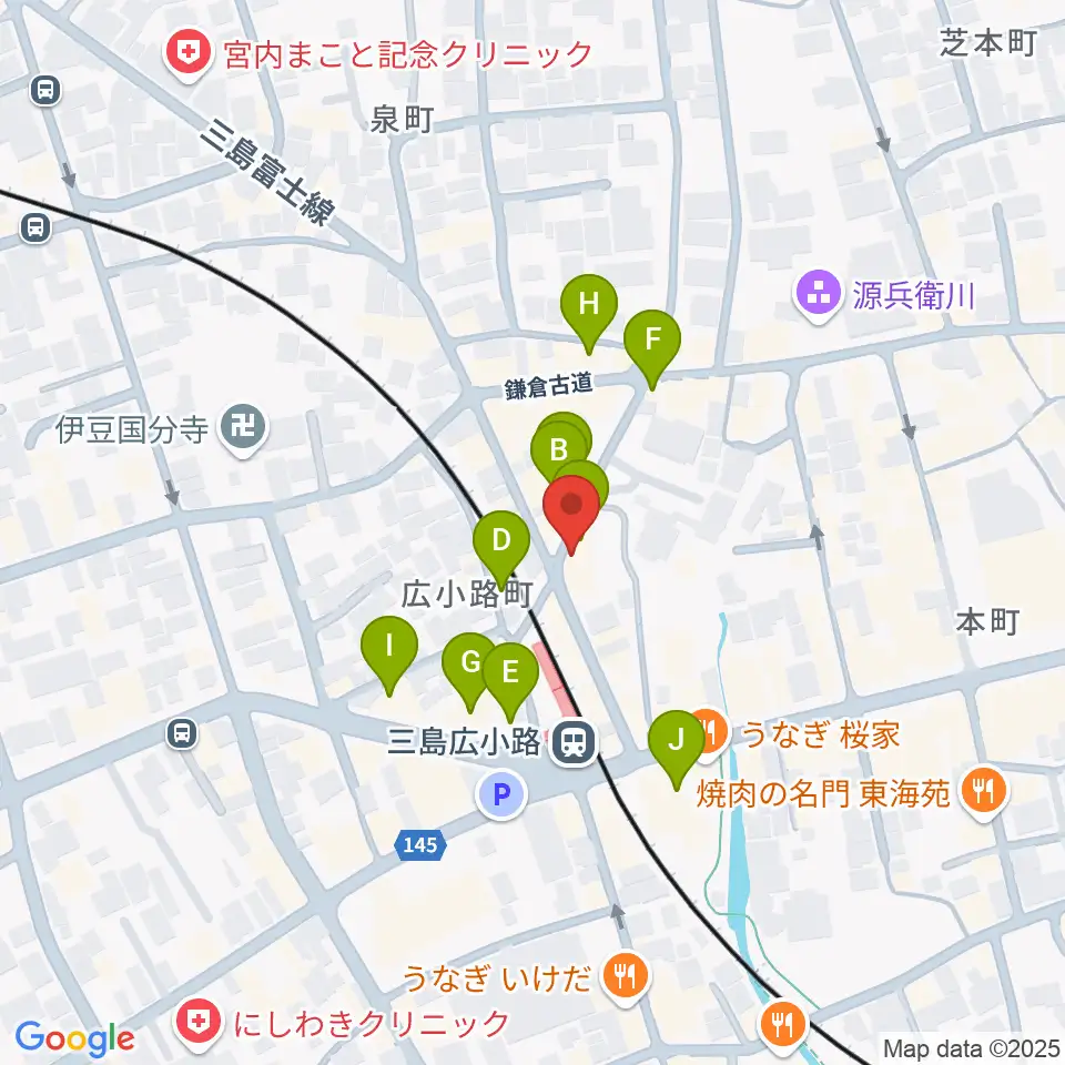 STUDIO O&K 三島店周辺のカフェ一覧地図
