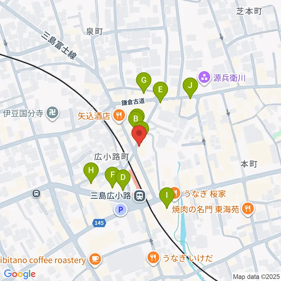 STUDIO O&K 三島店周辺のカフェ一覧地図
