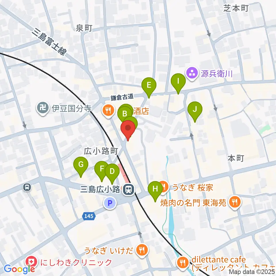 STUDIO O&K 三島店周辺のカフェ一覧地図