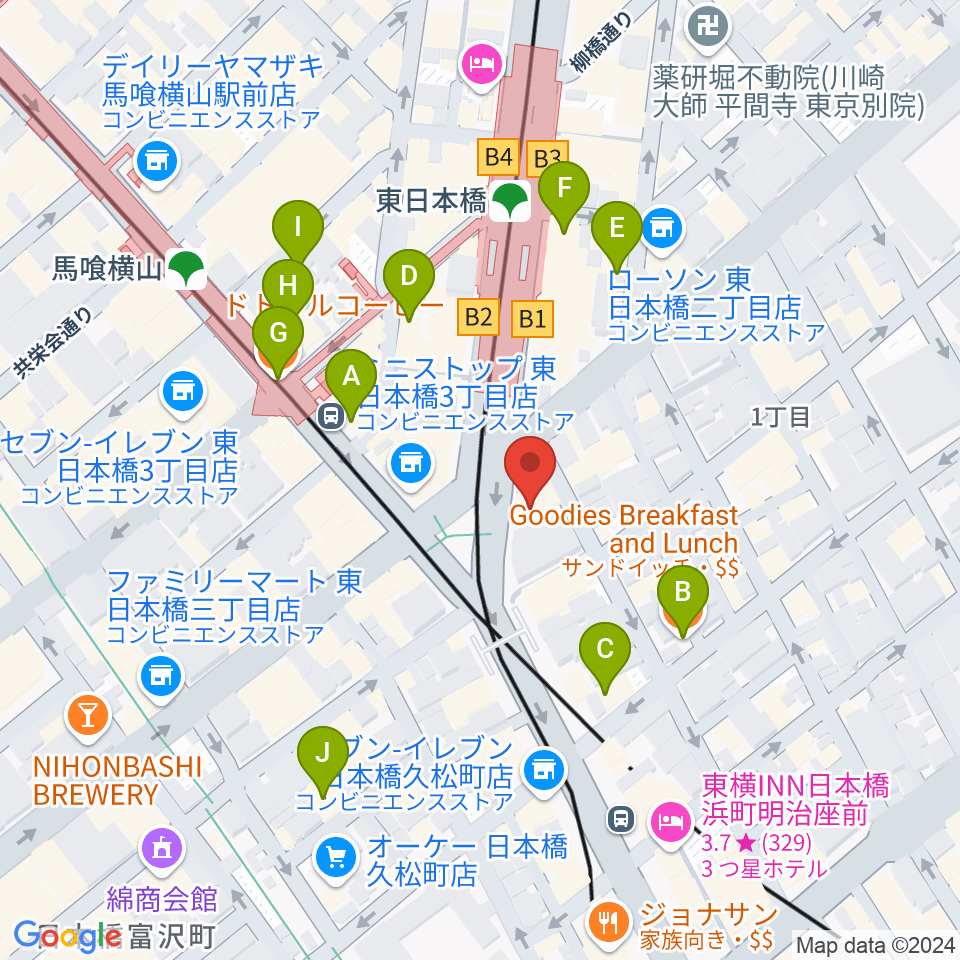 株式会社プリマ楽器周辺のカフェ一覧地図