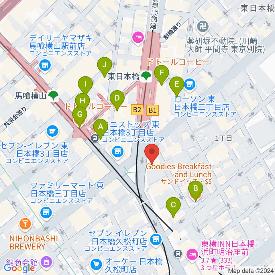 株式会社プリマ楽器周辺のカフェ一覧地図