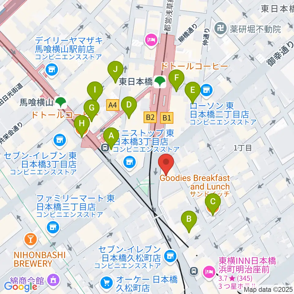 株式会社プリマ楽器周辺のカフェ一覧地図