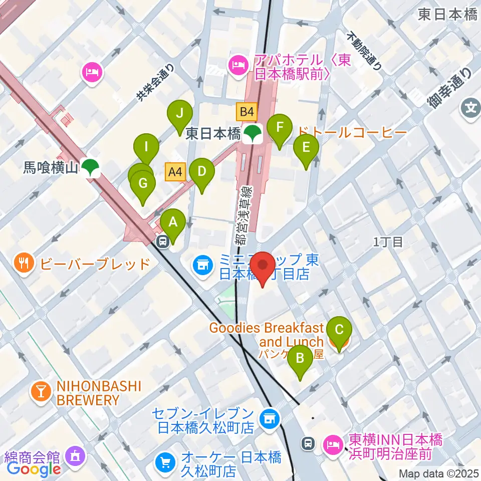 株式会社プリマ楽器周辺のカフェ一覧地図