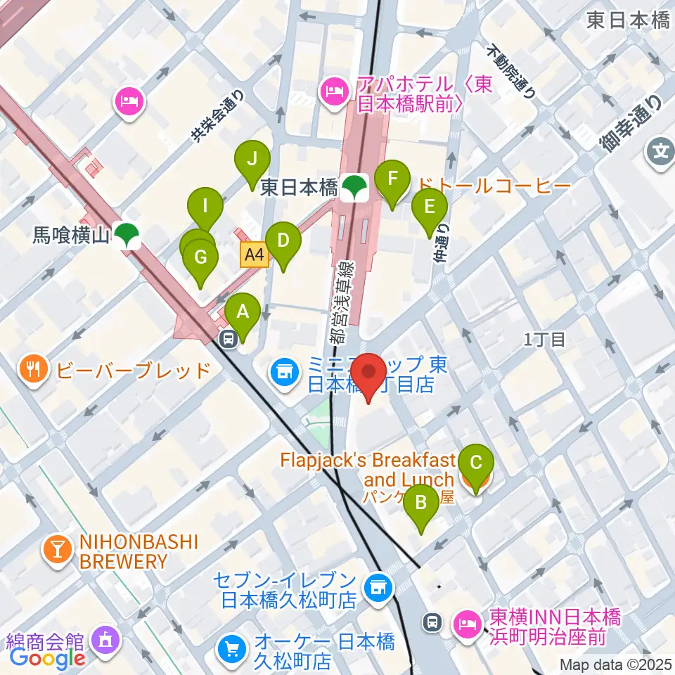 株式会社プリマ楽器周辺のカフェ一覧地図